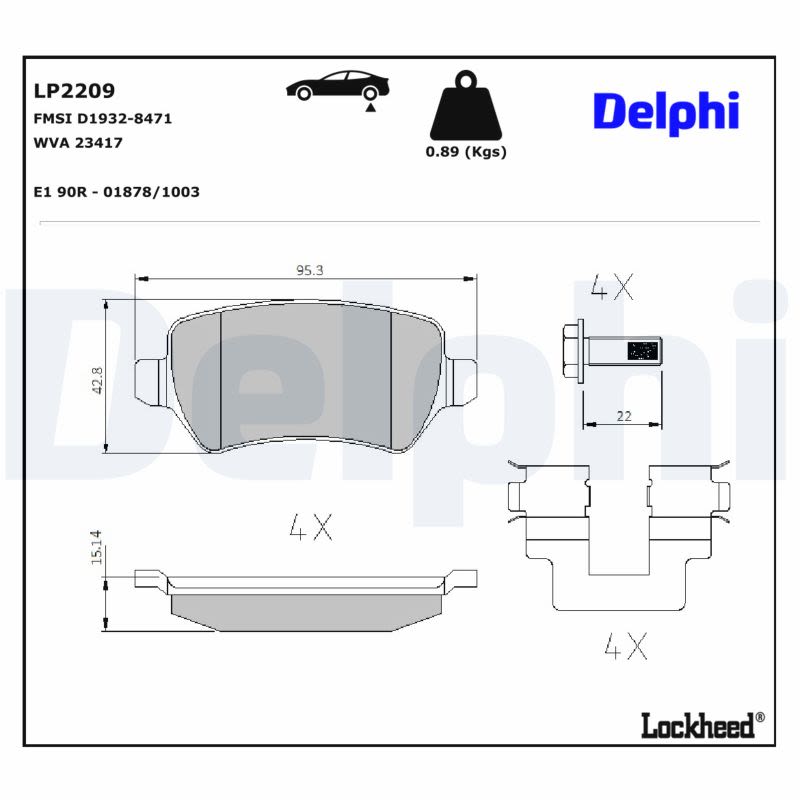 Комплект гальмівних колодок задн , LADA KALINA, OPEL ASTRA F CLASSIC, ASTRA G, ASTRA G CLASSIC, ASTRA H, ASTRA H CLASSIC, ASTRA H GTC, COMBO, COMBO TOUR, CORSA C, MERIVA A 1.2-2.2D 01.98- фото 2