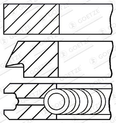 84 (STD) 1-26-2 Комплект поршньових кілець BMW 3 (E90), 3 (E91), 3 (E92), 3 (E93), 3 (F30, F80), 3 (F31), 3 GRAN TURISMO (F34), 4 (F32, F82), 4 (F33, F83), 4 GRAN COUPE (F36), 5 (F10) 3.0D 06.05- фото 2