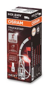 Автолампа галогенова 70W H3 24V 70W PK22S/TRUCKSTAR PRO - НА 100% БІЛЬШЕ СВІТЛА OSRAM (64156TSP) osram фото 5
