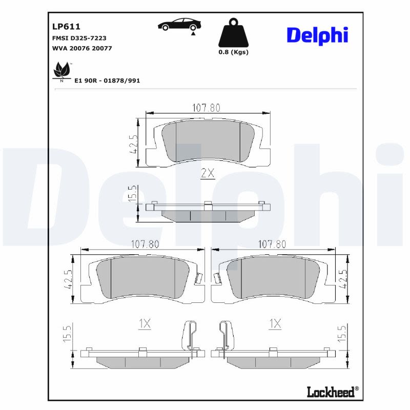 Комплект гальмівних колодок задн , BMW 3 (E21), GEO STORM, LEXUS ES, RX, TOYOTA AVENSIS, CALDINA, CAMRY, CARINA E VI, CARINA V, CELICA, COROLLA, COROLLA FX, CORONA, CROWN, HARRIER 1.3-3.0 08.77-