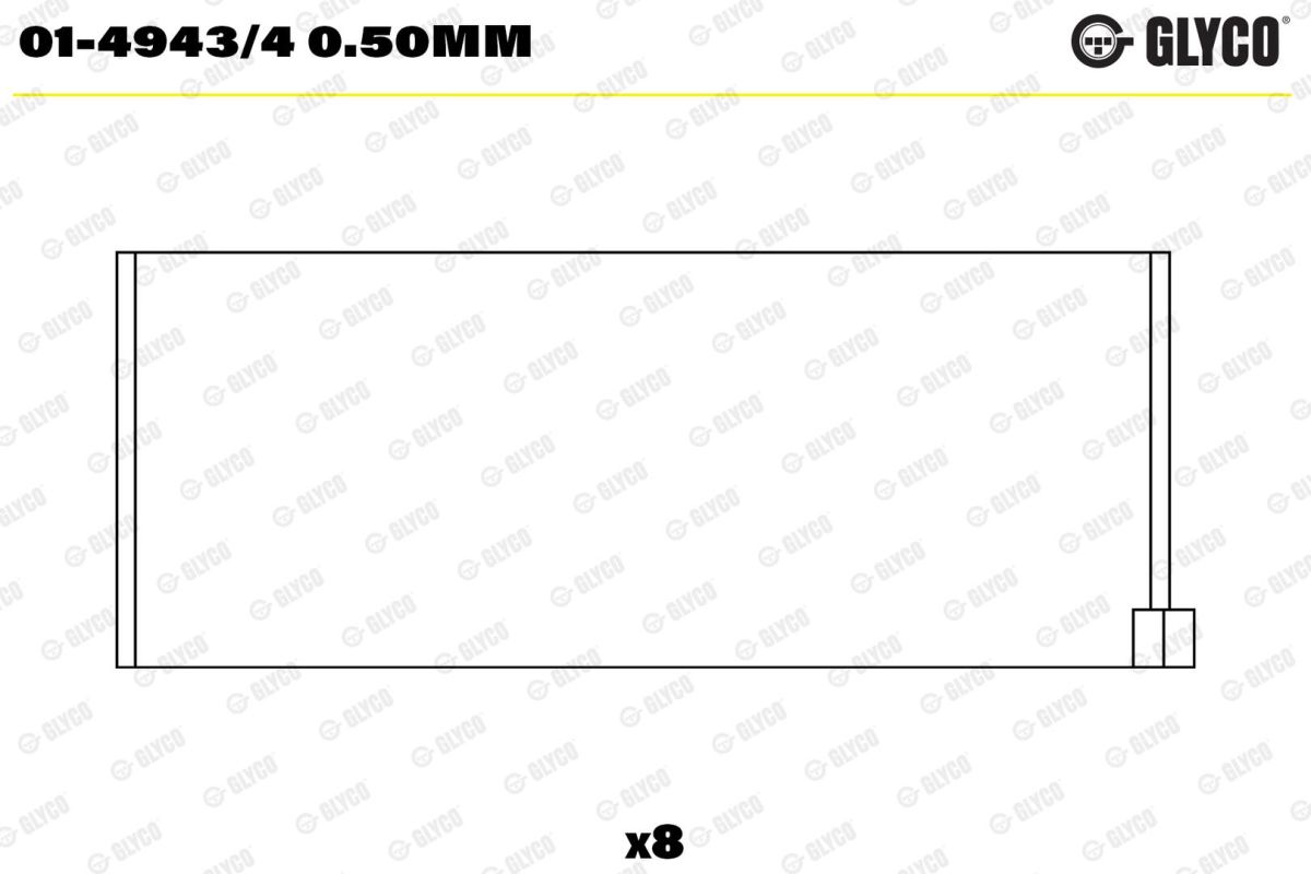 Вкладиші 0.50MM HYUNDAI 1.4-1.6 G4ER/GFFK/G4ED/G4EDG/G4EDL/G4BG/G4EH/G4EB/ GLYCO (01-4943/4 0.50MM) Glyco фото 5