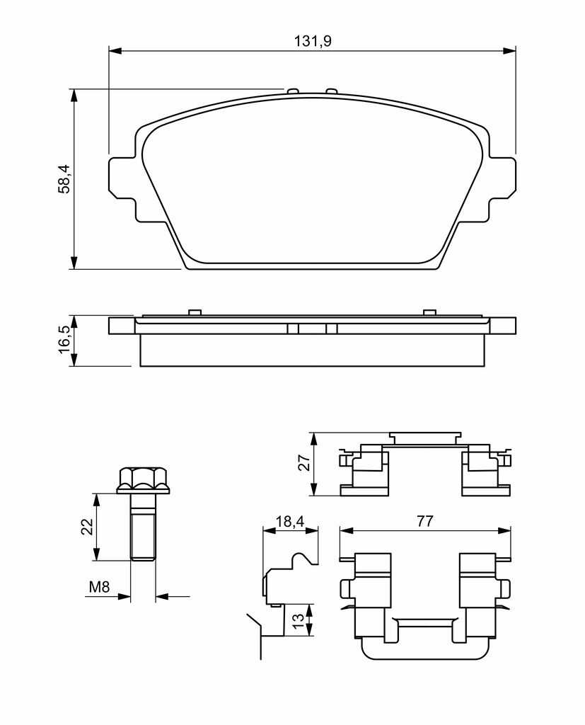 Комплект гальмівних колодок передн , HONDA ACCORD VI, NISSAN ALMERA TINO, PRIMERA 1.6-2.3 10.98- фото 6