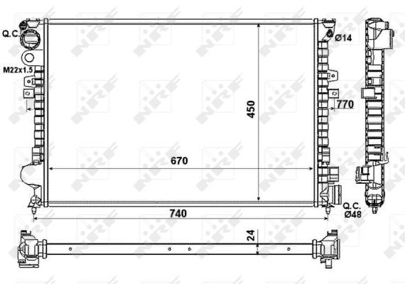 Радіатор охолодження Fiat Scudo 1.9D/2.0JTD NRF фото 11