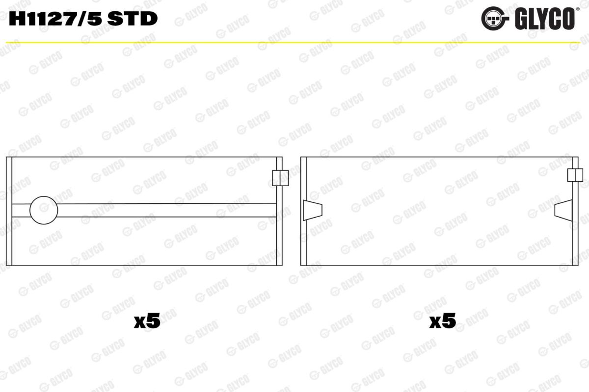 Вкладиші ISUZU/MAZDA/OPEL 1.7D/TD 4EE1/4EE1-T/TC4EE1/Z17DTL GLYCO (H1127/5 STD) Glyco фото 4