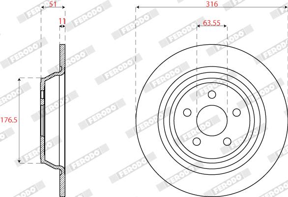 Диск гальмівний FORD GALAXY III (CK) 1.5 2015.01- FERODO (DDF2821C) Ferodo фото 5