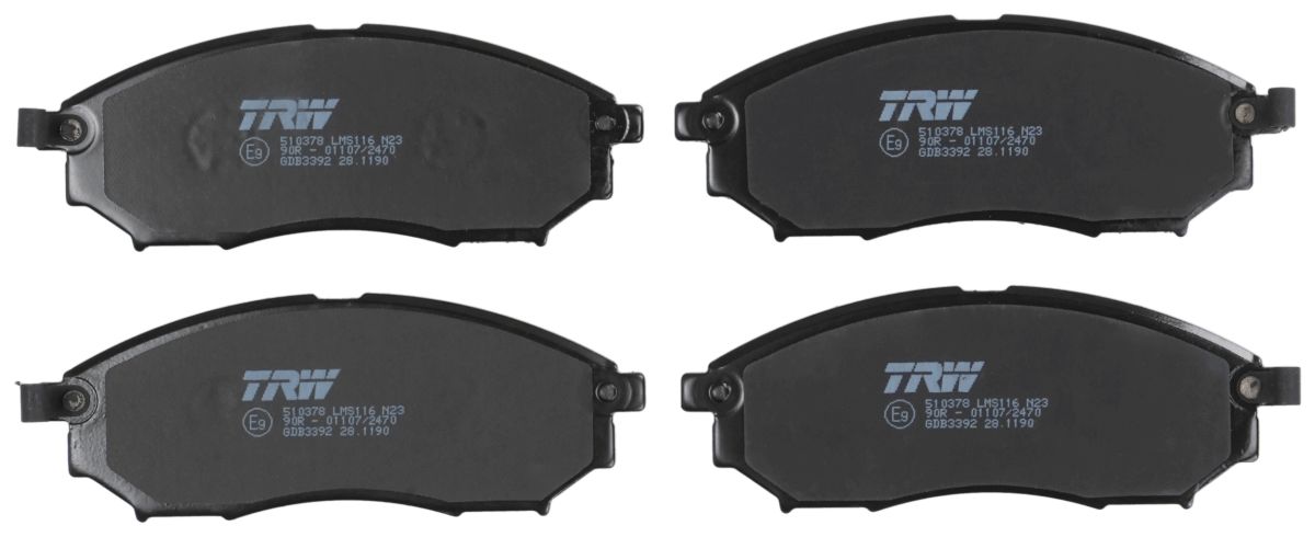 Комплект гальмівних колодок передн , INFINITI EX, FX, G, M, M35, M37, M45, Q45 III, Q60, Q70, QX50 I, QX70, NISSAN CEDRIC X, MURANO I, MURANO II, NAVARA, NAVARA NP300 1.6D-5.6 09.96- фото 3