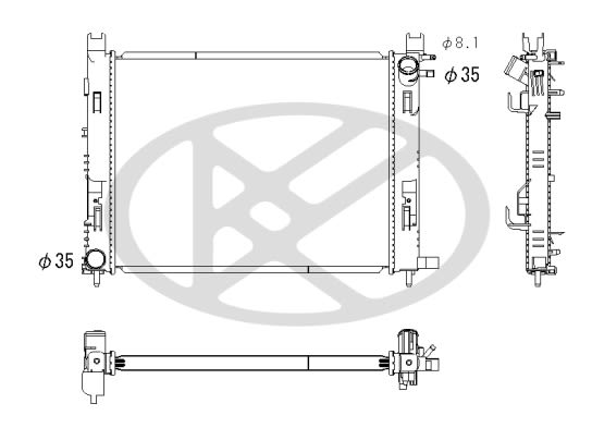 Радіатор двигуна DACIA DOKKER, DUSTER, LODGY, LOGAN MCV II, SANDERO II, RENAULT CAPTUR I, CLIO IV, DUSTER 0.9-1.6LPG 10.10- фото 3