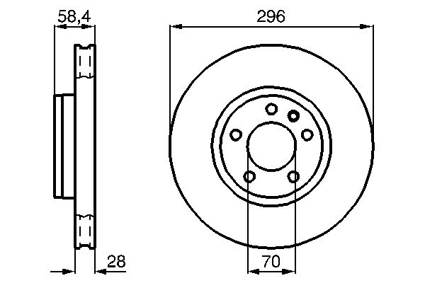 Диск гальмівний ВЕНТИЛ OPEL OMEGA B (V94) 2.0 1994.03-2005.12 BOSCH (0 986 478 593) Bosch фото 8