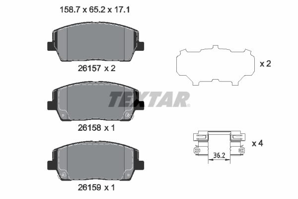Комплект гальмівних колодок передн , HYUNDAI SANTA FE IV, KIA SORENTO III 2.0D-3.5 01.15-12.20