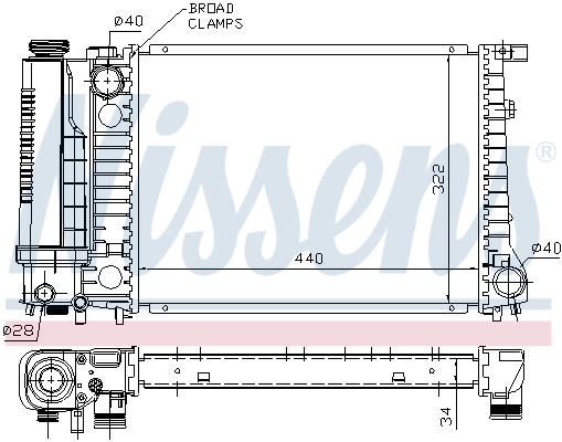 Радіатор охолоджування BMW 316I-318I AC 88- NISSENS (60735A) Nissens фото 9