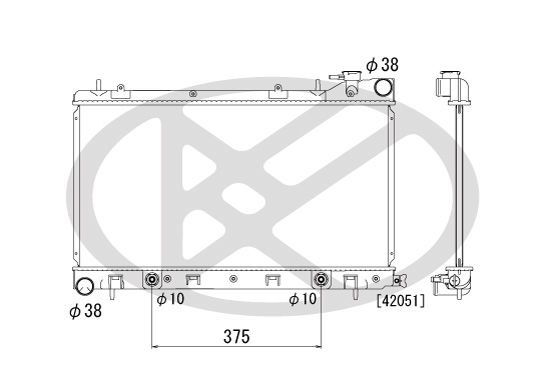 Радіатор двигуна SUBARU FORESTER, IMPREZA, LEGACY IV, OUTBACK, XV 1.5-2.5 02.02- фото 3