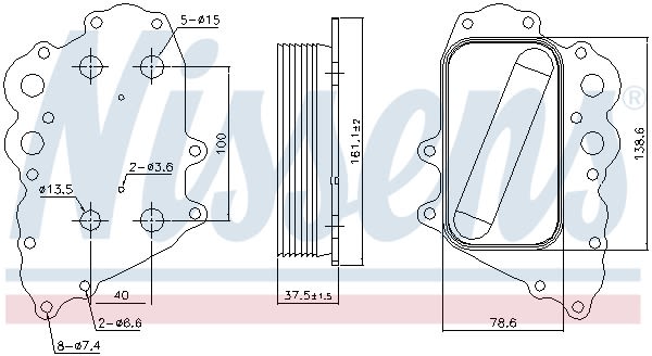 Радіатор масляний MERCEDES B-CLASS W 245 (05-) B 180 CDI|MERCEDES B-CLASS W 245 (05 NISSENS (91108) Nissens фото 9