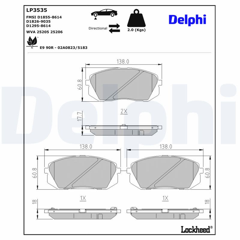 Комплект гальмівних колодок передн , HYUNDAI I40 I, I40 I CW, IX35, KONA, SONATA VII, TUCSON, KIA CARENS III, NIRO I, OPTIMA, PROCEED, SOUL II, SPORTAGE II, SPORTAGE III 1.6-Electric 09.04- фото 4