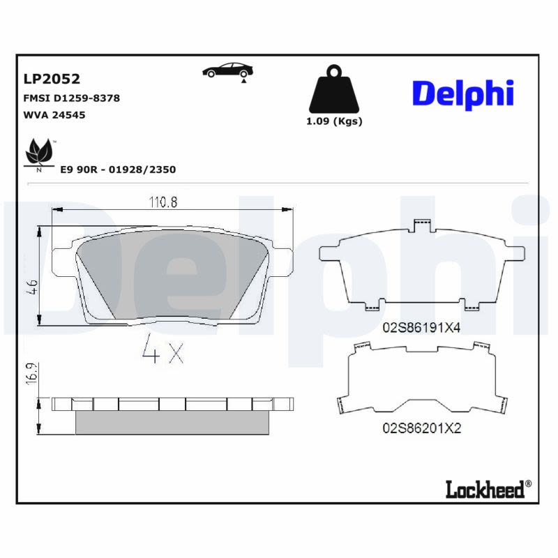 Комплект гальмівних колодок задн , FORD USA EDGE, LINCOLN MKX, MAZDA CX-7, CX-9 2.0-3.7 06.06- фото 2