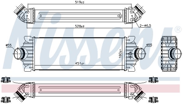 Радіатор наддуву FORD TRANSIT (TT9) (06-) 2.2 TDCI|FORD TRANSIT (TTG) (13-) 2.2 TD NISSENS (96486) Nissens фото 11