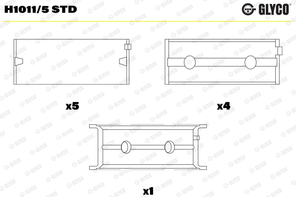 Вкладиші FIAT/OPEL 169A1/188A9/199A2/199A3/199A9/199B1/223A9/263A6/Z13DT/Z GLYCO (H1011/5 STD) Glyco фото 4