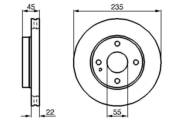 Диск гальмівний передн лів/прав KIA RIO I, MAZDA 323 C IV, 323 C V, 323 F IV, 323 F V, 323 F VI, 323 P V, 323 S IV, 323 S V, DEMIO 1.3-1.8 06.89- фото 7