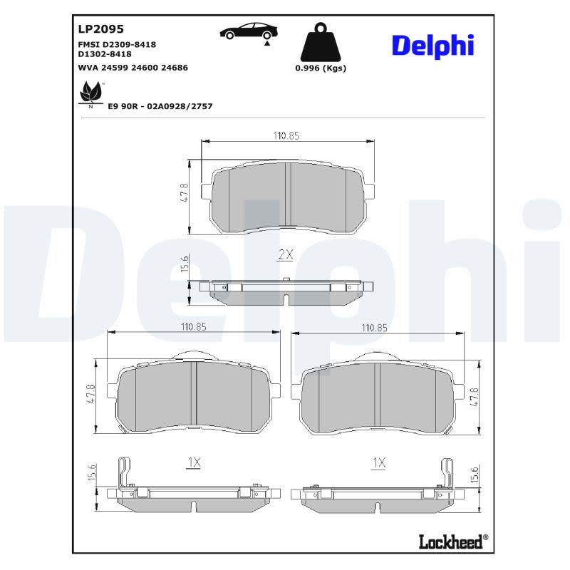 Комплект гальмівних колодок задн , HYUNDAI H-1 CARGO, H-1 TRAVEL, IX55, KIA CARNIVAL II, CARNIVAL III, SORENTO III, MAZDA CX-30 2.0D-3.8 10.01- фото 5