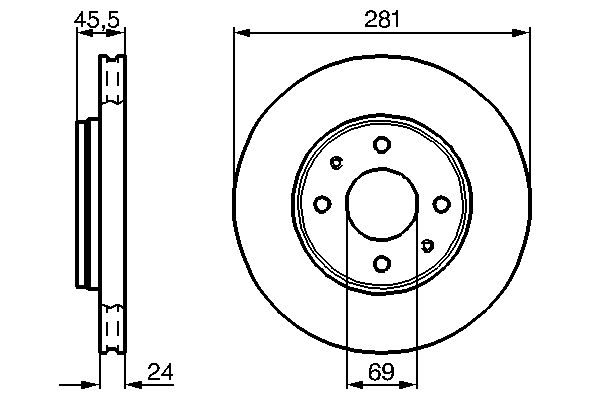 Диск гальмівний передн лів/прав VOLVO S40 I, S40 II, V40, MITSUBISHI CARISMA 1.3-2.0D 05.95-12.10 фото 7