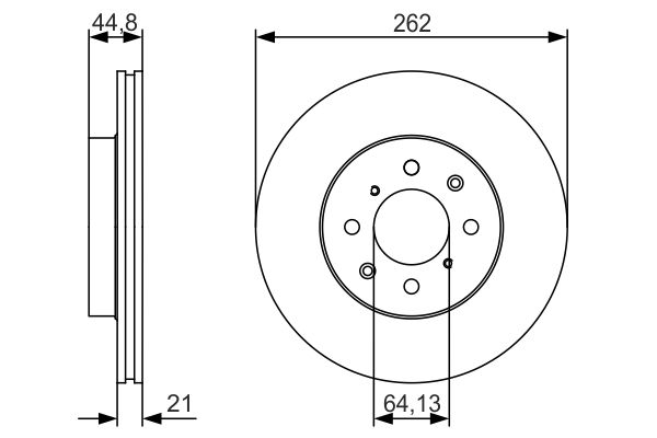 Диск гальмівний ВЕНТИЛ HONDA JAZZ III (GE_, GG_, GP_, ZA_) 1.4 2007.10- BOSCH (0 986 479 R80) Bosch фото 8