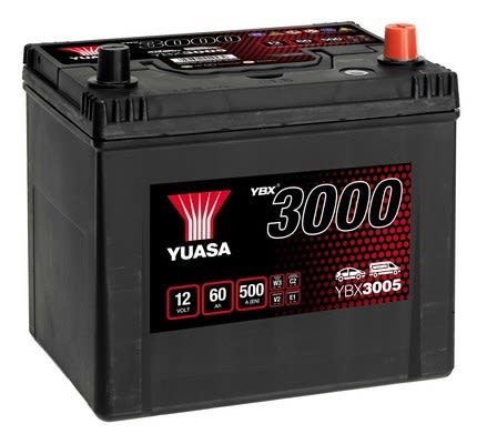 Акумулятор YUASA 12В 60Агод./500А YBX3000 SMF (R+ стандартні клеми) 232x173x225 B00 - без монтажного фланця (пусковий) фото 4