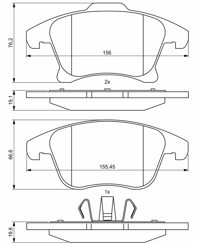 Колодки гальмівні дискові FORD MONDEO V TURNIER (CF) 1.6 2014.09- BOSCH (0986494837) Bosch фото 10