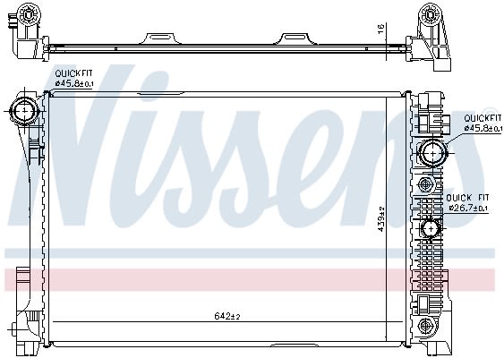 Радіатор охолоджування MERCEDES C-W204 220 CDI AUT 07 NISSENS (67161) Nissens фото 10