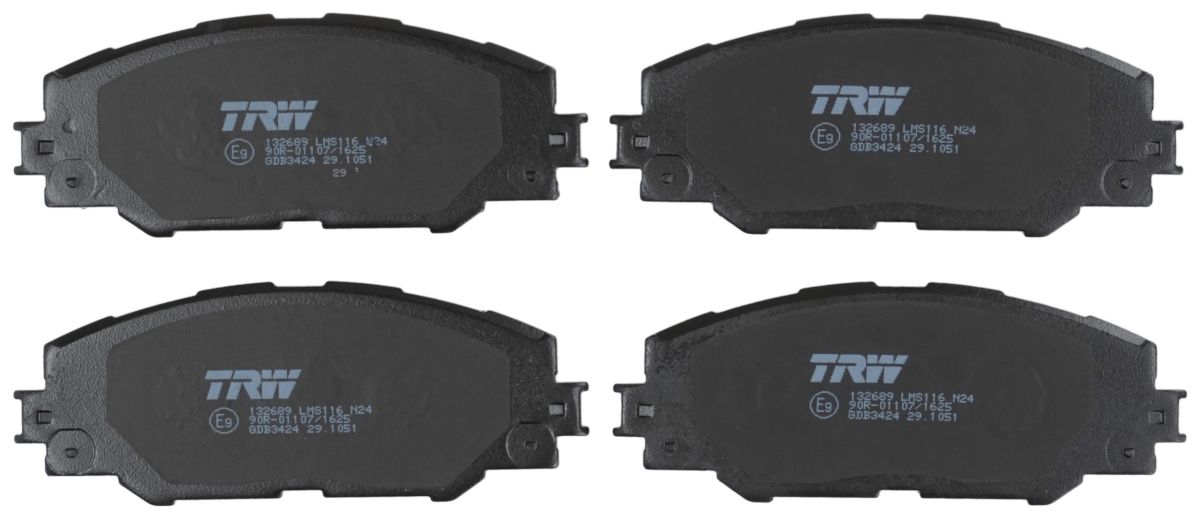 Комплект гальмівних колодок передн , PONTIAC VIBE, TOYOTA AURIS, COROLLA, MARK X ZIO I, MATRIX, MIRAI, PRIUS PLUS, RAV 4 III, RAV 4 IV 1.33-Electric 11.05- фото 3