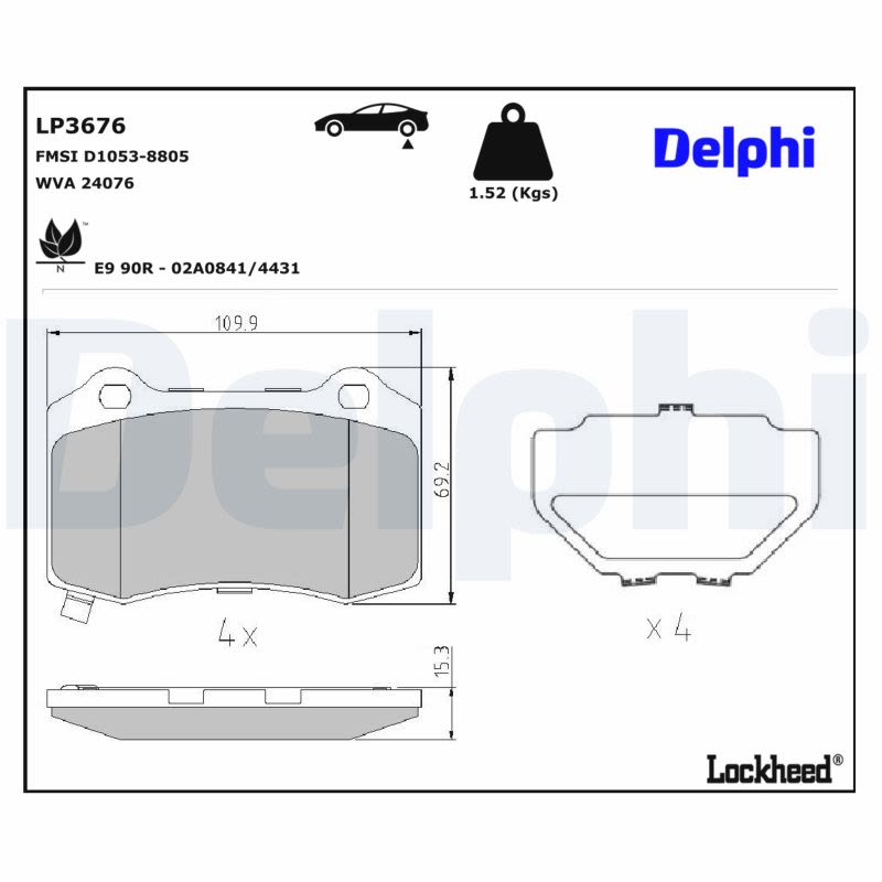 Комплект гальмівних колодок задн , CHEVROLET CAMARO, CHRYSLER 300C, DODGE CHALLENGER, CHALLENGER SRT8, CHARGER, JEEP GRAND CHEROKEE, GRAND CHEROKEE IV, TESLA MODEL S, MODEL X 2.7-Electric 09.04- фото 2