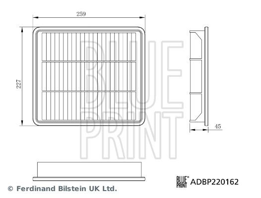 Фільтр повітряний HAVAL H2 1.5 2014.04 - BLUE PRINT (ADBP220162) Blue Print фото 5