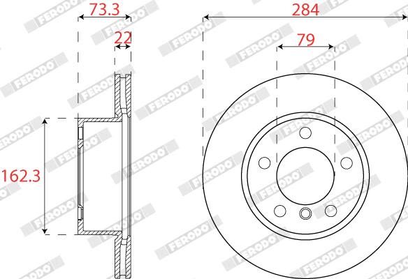 Диск гальмівний BMW 1 (F21) 116 I 2011.12 - 2019.12 FERODO (DDF2196C) Ferodo фото 5