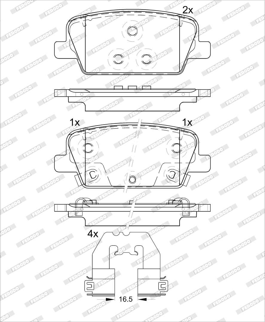 Комплект гальмівних колодок задн , HYUNDAI SANTA FE IV 2.0D-3.5 02.18-11.20 фото 3