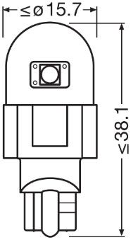 LED лампочка (упаковка-блістер 2шт) W16W 12В 1,4Вт без гомологічного сертифікату LEDriving SL, червона фото 4