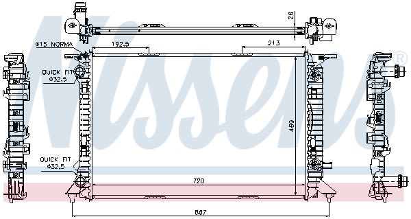 Радіатор охолоджування AUDI A4 1.8 TFSI AUT 07- NISSENS (60321) Nissens фото 10