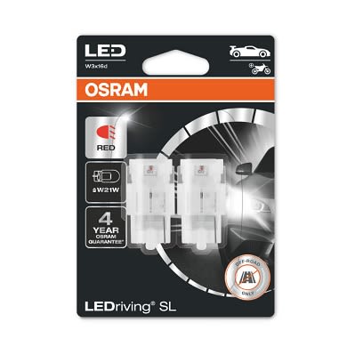 Автолампа світлодіодна W21W LED 12V 1.4W W3X16D / LEDRIVING® SL / ЧЕРВОНИЙ / 2 ШТ. BLIST OSRAM (7505DRP-02B) osram фото 3