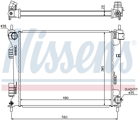 Радіатор охолоджування HYUNDAI ACCENT (11-) 1.4 CRDI (+) NISSENS (67611) Nissens фото 9