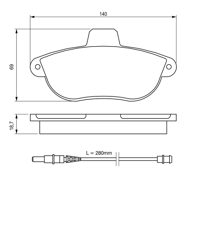 Колодки гальмівні дискові PEUGEOT EXPERT ФУРГОН (222) 1.9 1995.07-2008.03 BOSCH (0 986 424 415) Bosch фото 9