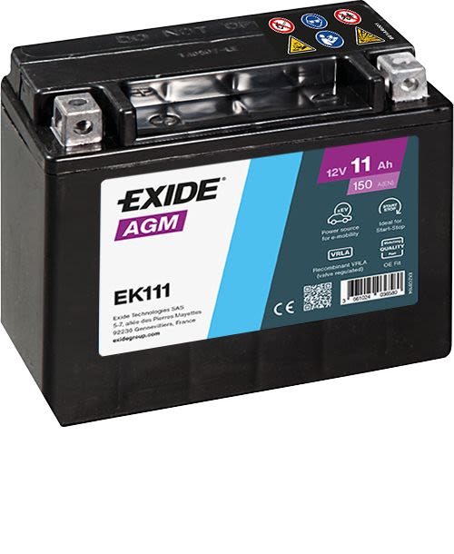 Акумулятор EXIDE 12В 11Агод./150А AGM (L+ стандартні клеми) 150x90x130 B00 - без монтажного фланця (agm) фото 3