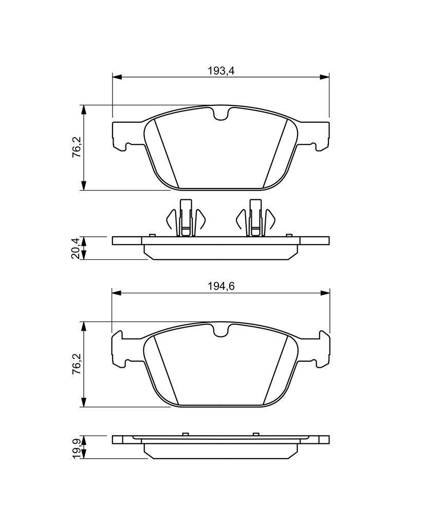 Колодки гальмівні дискові VOLVO XC60 I ДЖИП (156) 2.4 2008.05-2017.12 BOSCH (0 986 494 305) Bosch фото 7