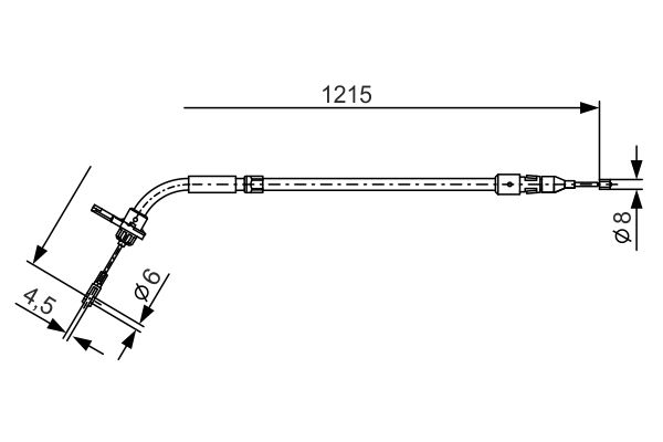Трос ручного гальма ЗЗАДУ MERCEDES-BENZ A 180 CDI 09.2004 - 04.2012; A 150 09.2004 - BOSCH (1 987 477 225) Bosch фото 6