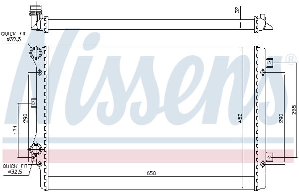 Радіатор охолоджування VW PASSAT B7 (362) 2.0 TSI 2010.08 - 2015.12 NISSENS (65279A) Nissens фото 9