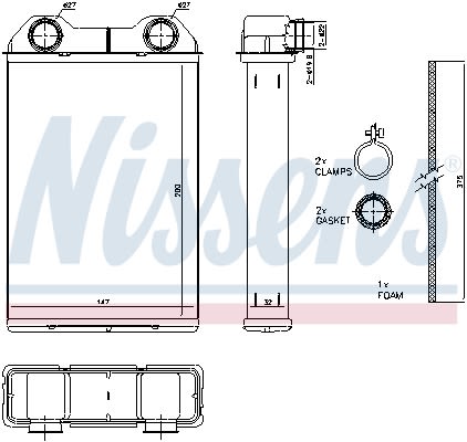 Радіатор пічки MINI MINI (R50-R53) (01-) COOPER 1.6|MINI MINI (R50-R53) (01-) CO NISSENS (70808) Nissens фото 11