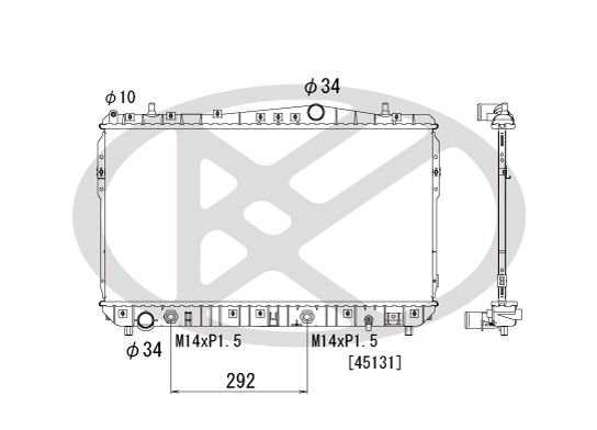 Радіатор двигуна CHEVROLET LACETTI, NUBIRA, OPTRA, DAEWOO LACETTI, NUBIRA 1.4-2.0D 07.03- фото 3