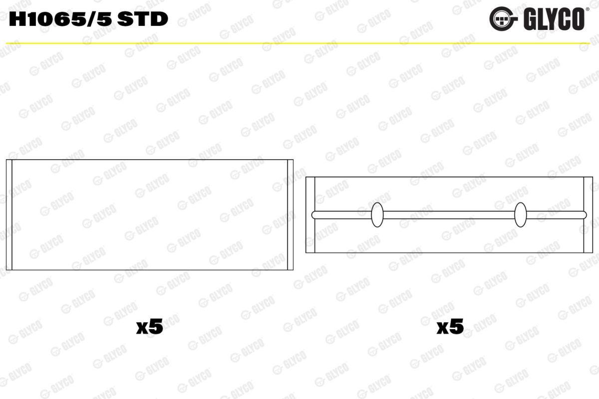 Вкладиші STD RENAULT 1.6/1.5DCI K4J/K4M/K9K 700-702-704 БЕЗ ЗАМКІВ GLYCO (H1065/5 STD) Glyco фото 4