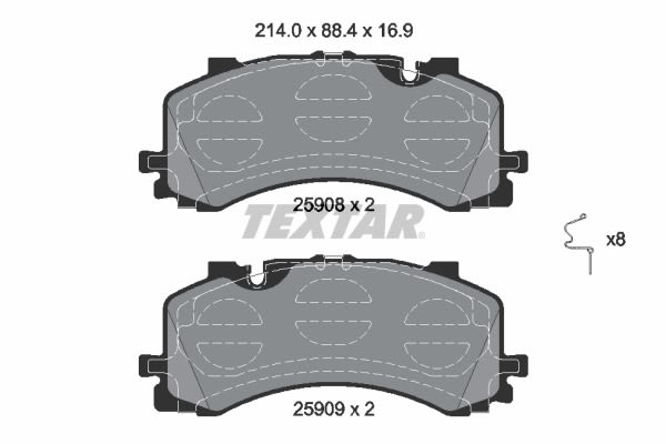 Комплект гальмівних колодок передн , AUDI A6 ALLROAD C8, A6 C8, A6 C9, A7, A8 D5, Q7, Q8, VW TOUAREG 2.0-4.0H 01.15- фото 2
