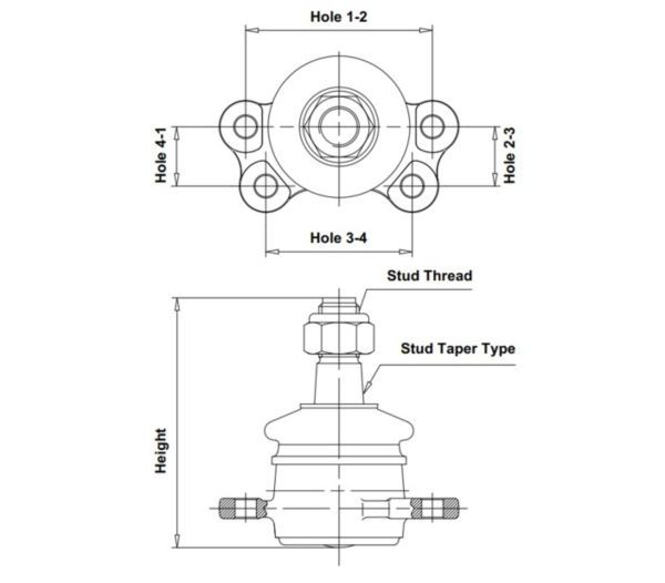 Опора кульова SSANGYONG KYRON ACTYON 06- LOW CTR (CB0242) CTR фото 7
