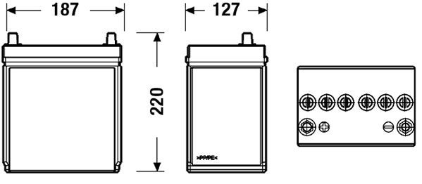 Акумуляторна батарея 35Ah/240A (187x127x220/+L/B00) Excell Азія Exide фото 11