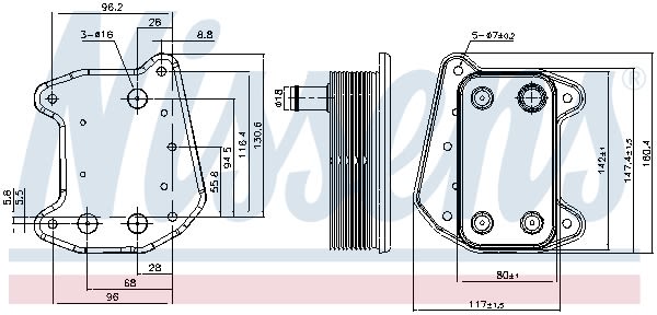 Радіатор масляний MERCEDES CLK-CLASS W 209 (02-) CLK 270 CDI|MERCEDES C-CLASS W 203 NISSENS (91166) Nissens фото 10