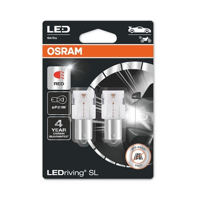 Автолампа світлодіодна P21W LED 12V 1.4W BA15S / LEDRIVING® SL / RED - ЧЕРВОНИЙ / 2 ШТ. OSRAM (7506DRP-02B) osram фото 3