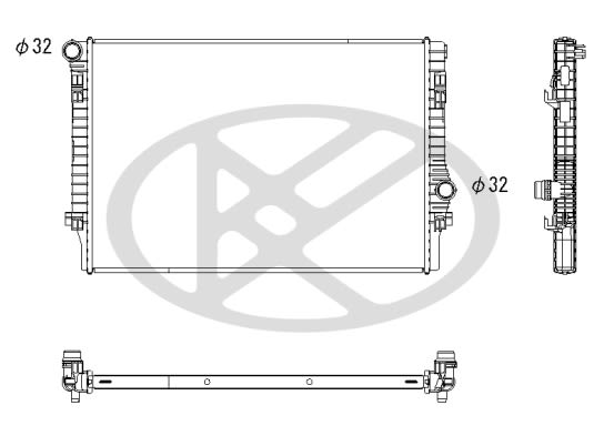 Радіатор двигуна AUDI A3, Q2, Q3, TT, CUPRA ATECA, FORMENTOR, LEON, LEON SPORTSTOURER, TERRAMAR, SEAT ATECA, LEON, LEON SC, LEON SPORTSTOURER, LEON ST, TARRACO, SKODA KAROQ, KODIAQ I 1.5-2.5 фото 3